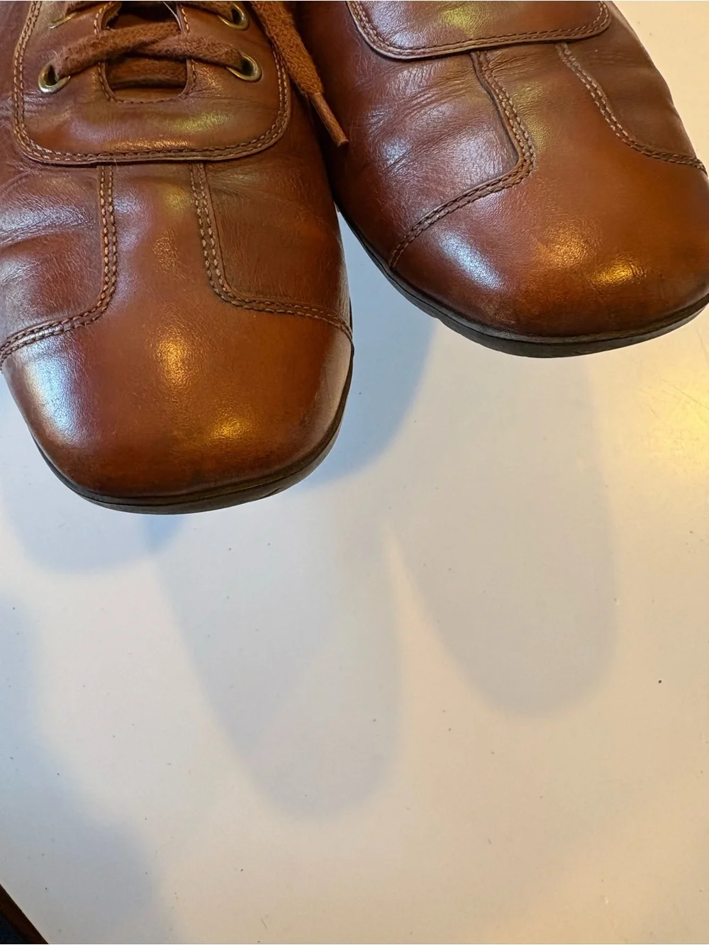 Santoni Nuvola || Leather Sneakers Cognac Brown‎ Lace Cognac Brown Tan 12